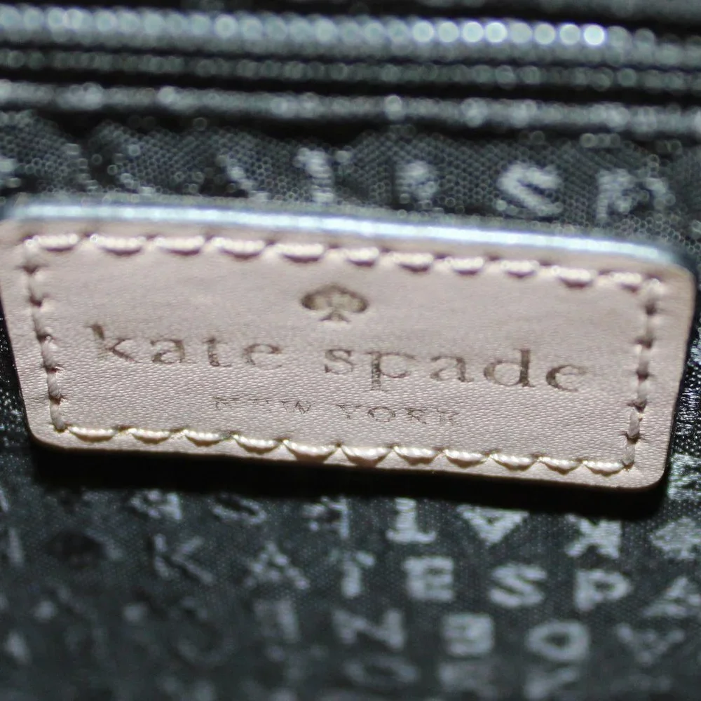 Kate Spade Wright Place Karla Two Tone Almondine & Black Leather Tote